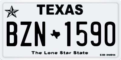 TX license plate BZN1590