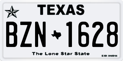 TX license plate BZN1628