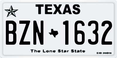 TX license plate BZN1632