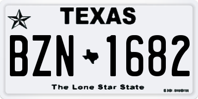 TX license plate BZN1682