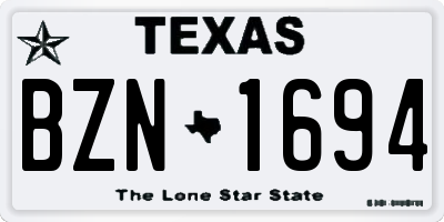 TX license plate BZN1694