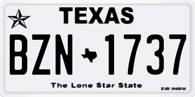 TX license plate BZN1737