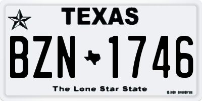 TX license plate BZN1746
