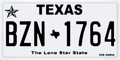 TX license plate BZN1764