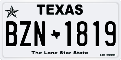 TX license plate BZN1819