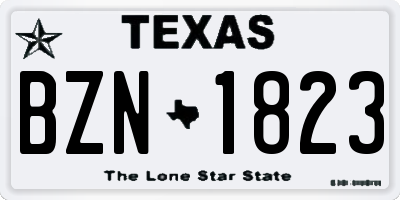 TX license plate BZN1823