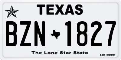 TX license plate BZN1827