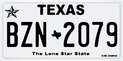 TX license plate BZN2079