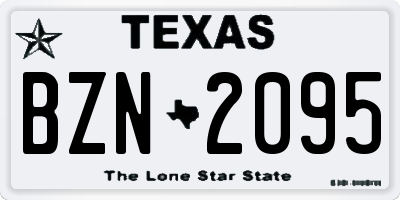 TX license plate BZN2095