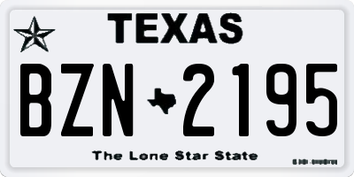 TX license plate BZN2195