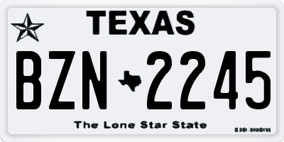 TX license plate BZN2245