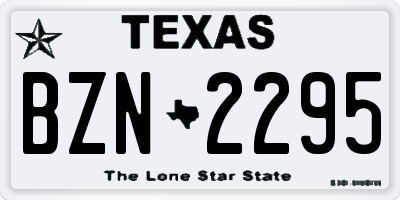 TX license plate BZN2295