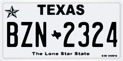 TX license plate BZN2324