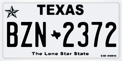 TX license plate BZN2372