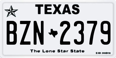 TX license plate BZN2379
