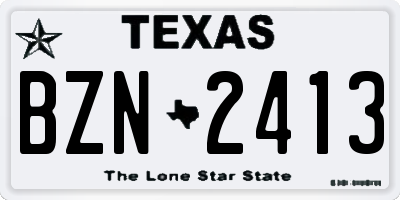 TX license plate BZN2413