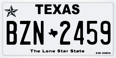 TX license plate BZN2459