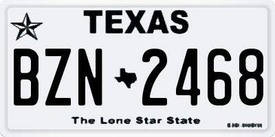 TX license plate BZN2468