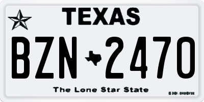 TX license plate BZN2470