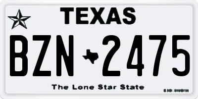 TX license plate BZN2475