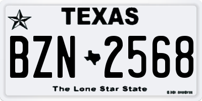 TX license plate BZN2568