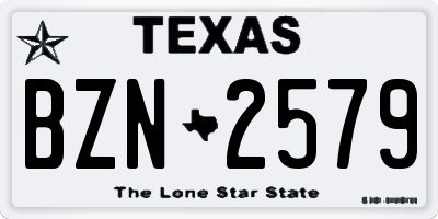 TX license plate BZN2579