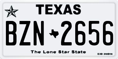 TX license plate BZN2656