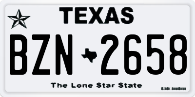 TX license plate BZN2658