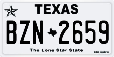 TX license plate BZN2659