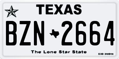 TX license plate BZN2664
