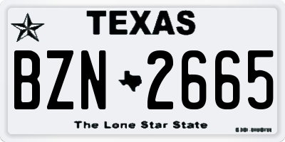 TX license plate BZN2665