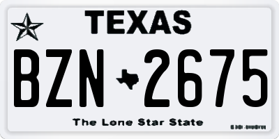 TX license plate BZN2675