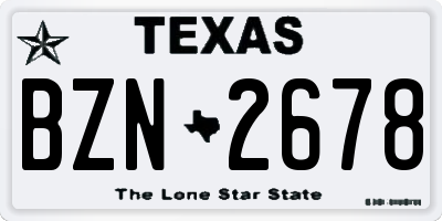 TX license plate BZN2678