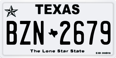 TX license plate BZN2679