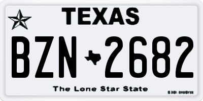 TX license plate BZN2682