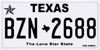 TX license plate BZN2688