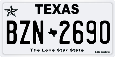 TX license plate BZN2690