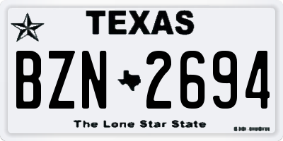 TX license plate BZN2694
