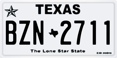 TX license plate BZN2711