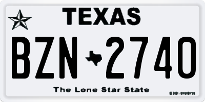 TX license plate BZN2740