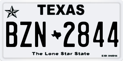 TX license plate BZN2844