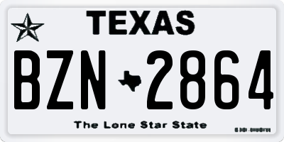 TX license plate BZN2864