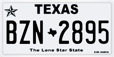 TX license plate BZN2895