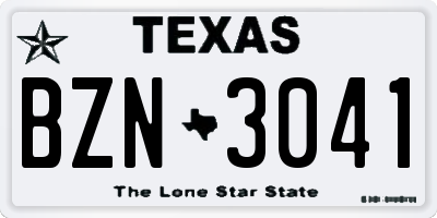 TX license plate BZN3041