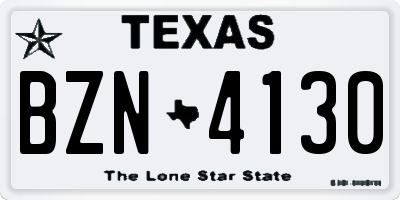 TX license plate BZN4130