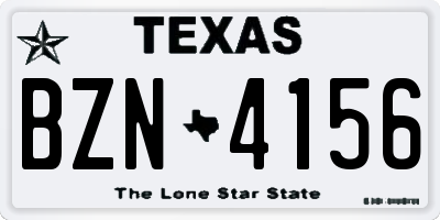 TX license plate BZN4156