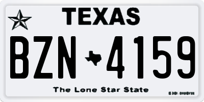 TX license plate BZN4159