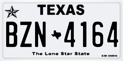 TX license plate BZN4164