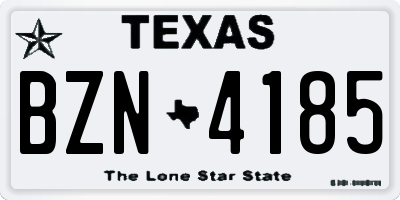 TX license plate BZN4185