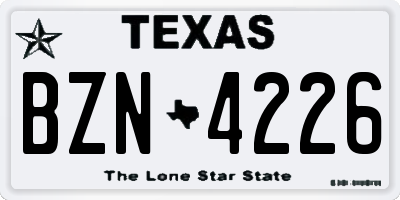 TX license plate BZN4226